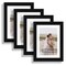 7x10 Picture Frame Set of 4, Made of Real Glass and Black Frame - Display 5.5 x 8.5 Diploma Frame with Mat or 7x10 Without Mat, 7 by 10 Photo for Wall or Tabletop